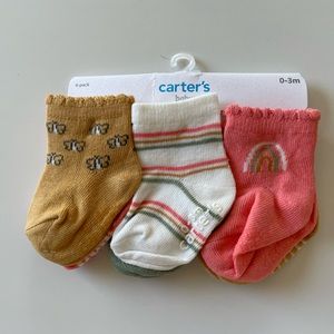 Carters baby 0-3 mo printed socks 6-pack